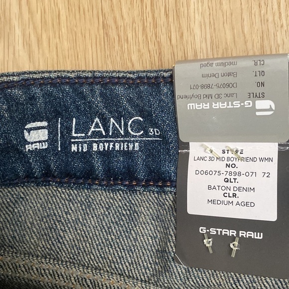 Y2K Coastal Streetwear G-Star Raw Boyfriend Fit Jeans W27 L32 New - Picture 11 of 14